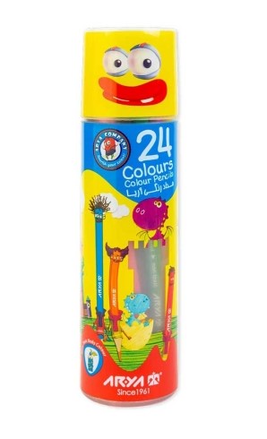 مداد رنگي 24 رنگ استوانه اي طرح لبخند آريا کد 931822